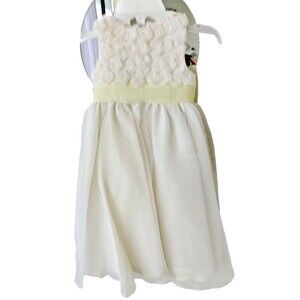 EDEN PRINCESS IVORY YELLOW SHACH SZ 4 FORMAL EASTER FLOWER GIRL DRESS GOWN
